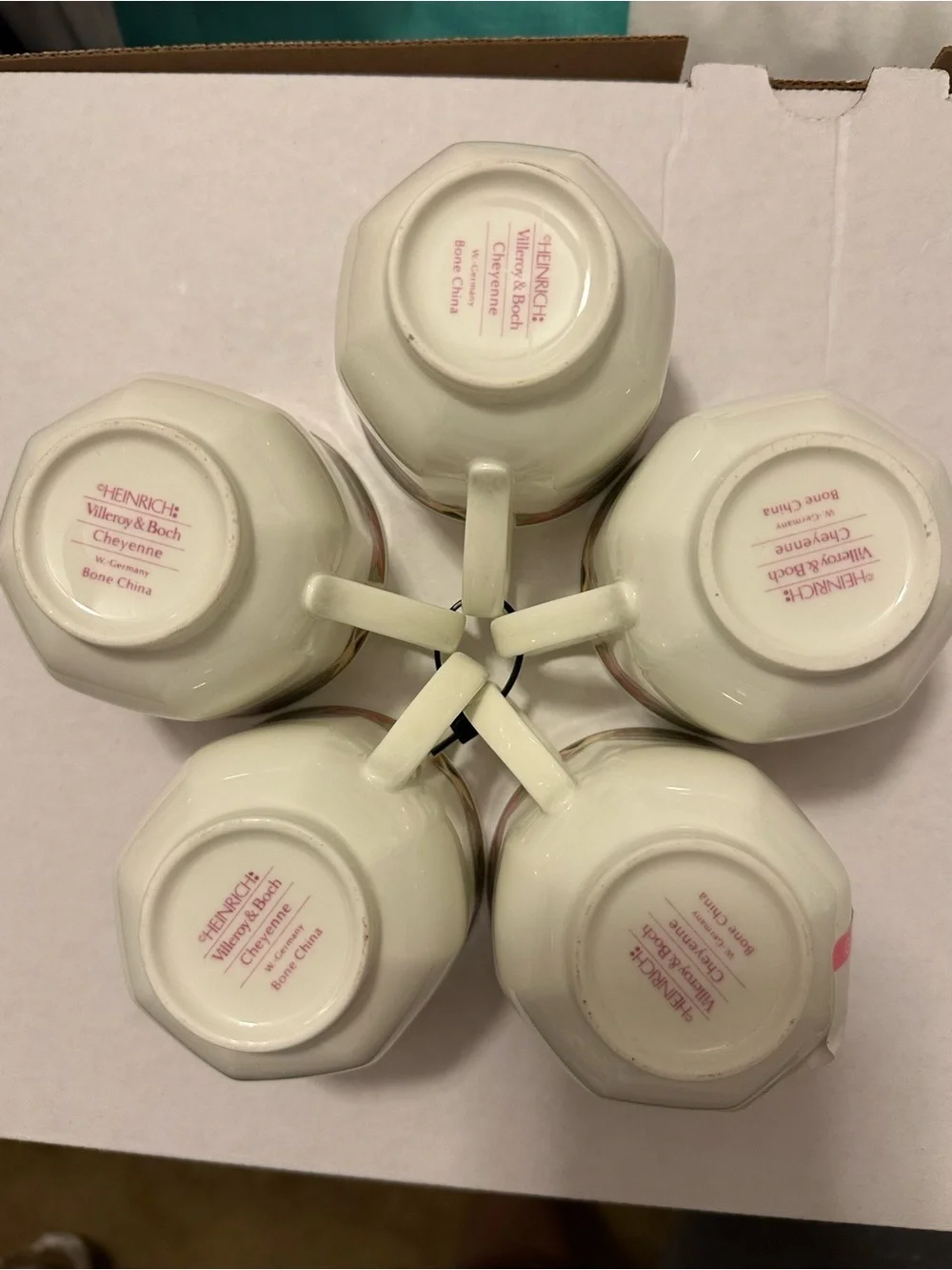 Set Of 5 Villeroy & Boch Cheyenne Coffee Cups